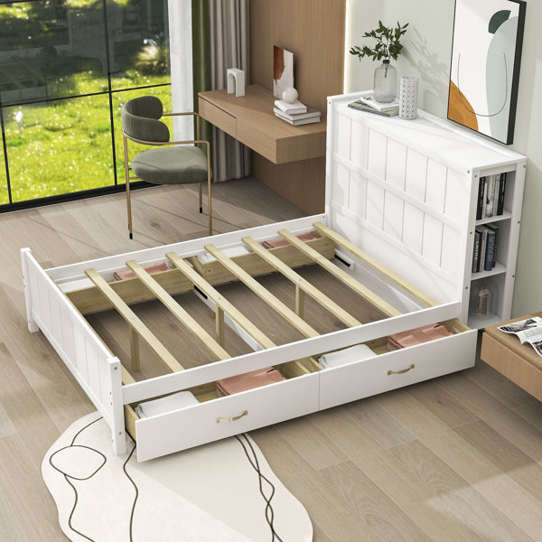 Red Barrel Studio® Dewsbury Full Size Wood Platform Bed with Drawers
